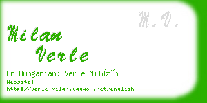 milan verle business card